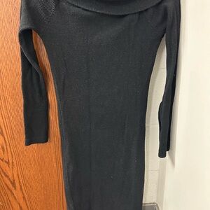 Black Off-Shoulder Sweater Dress